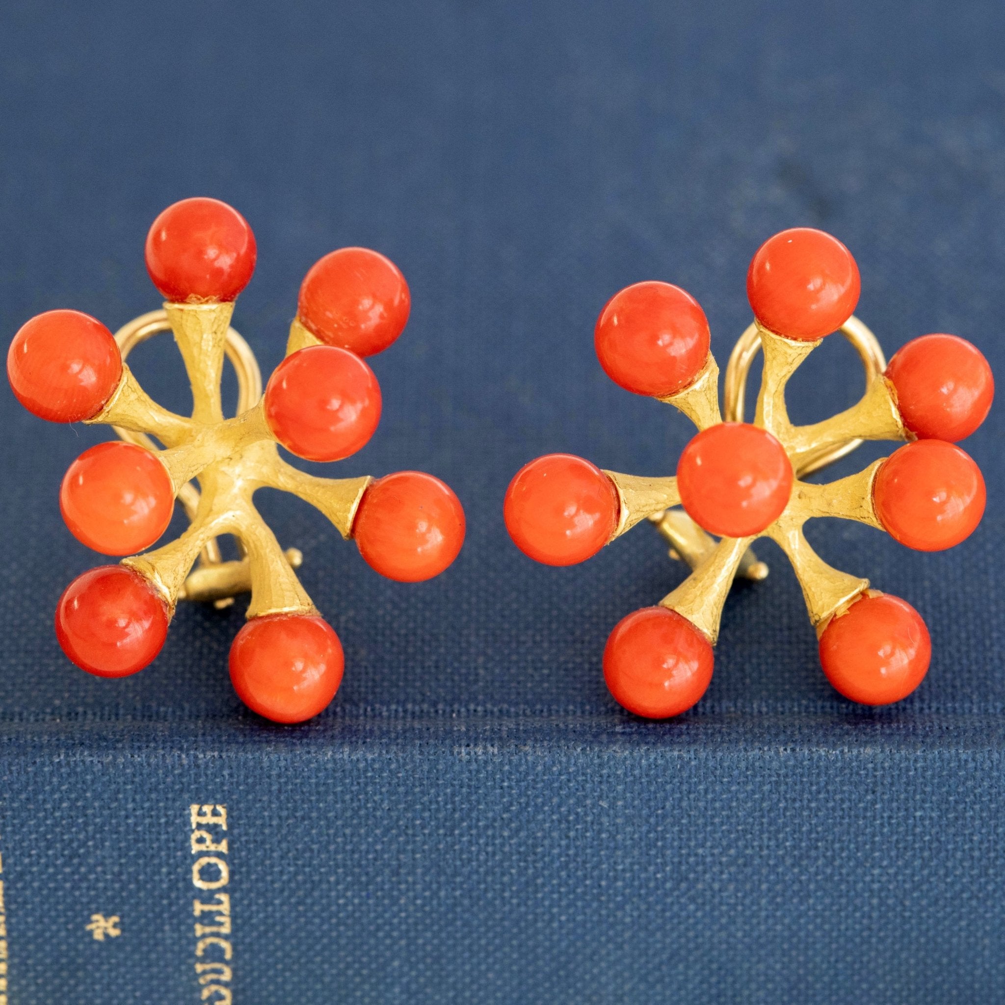 Vintage Coral "Sputnik" Earrings