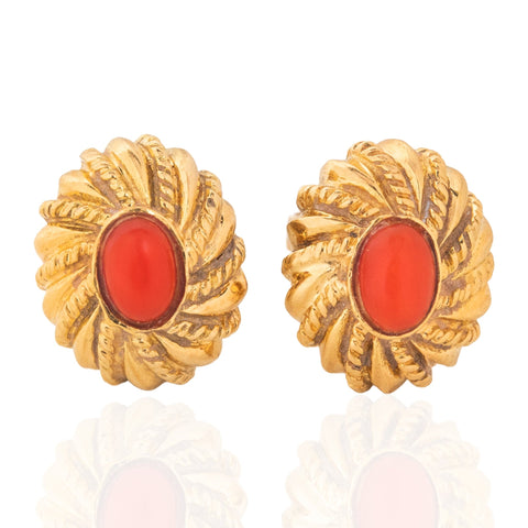 Vintage Coral Stud Earrings, by Tiffany & Co.