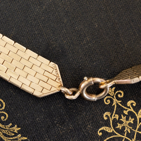 Vintage Crossover Mesh Gold Necklace by Tiffany & Co