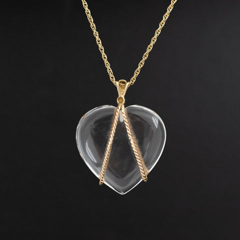 Vintage Crystal Heart Pendant