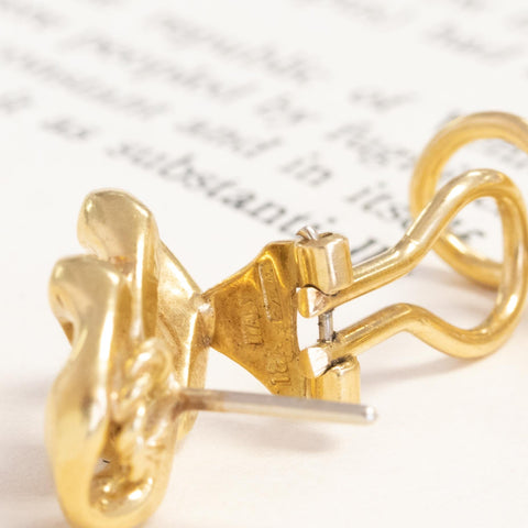 Vintage Curb Link Earrings, Italian