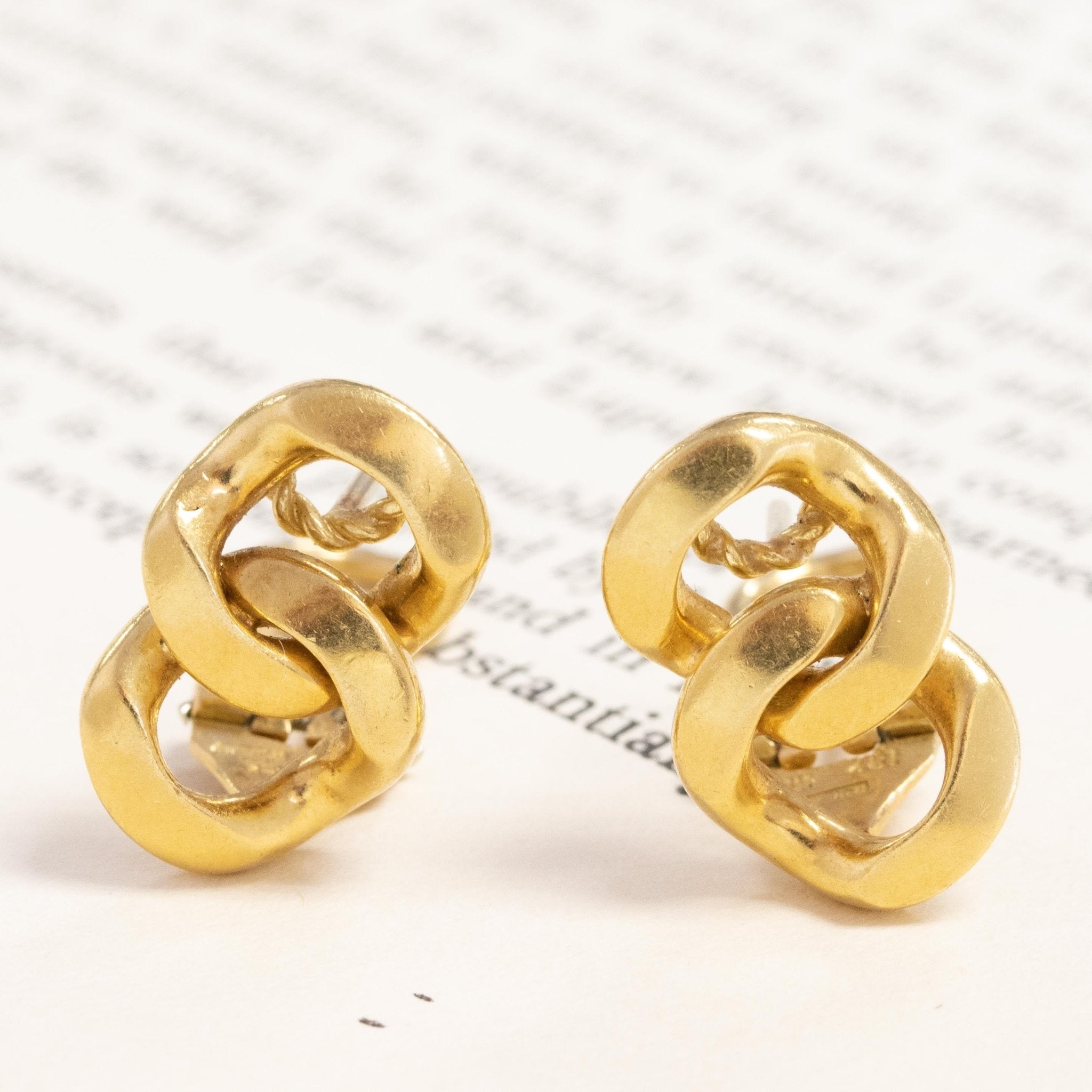 Vintage Curb Link Earrings, Italian