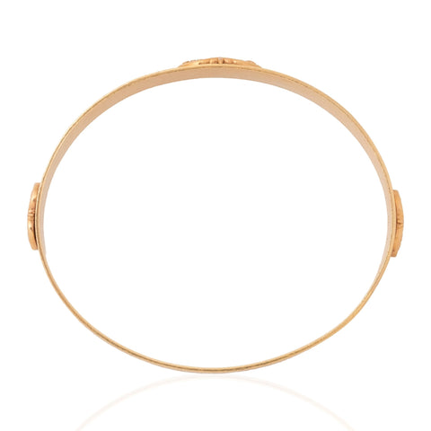 Vintage Del Monte 14K yellow gold wide bangle with diamonds – alternate view 7