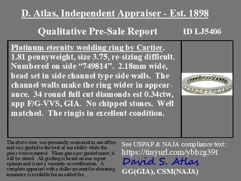 Vintage Diamond "1895" Eternity Band, by Cartier