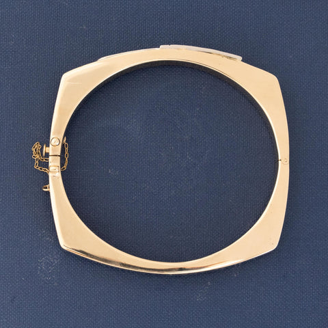 Vintage Diamond and Gold Square Bangle