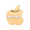 Vintage Apple company diamond apple charm in 18kt yellow gold with five diamonds