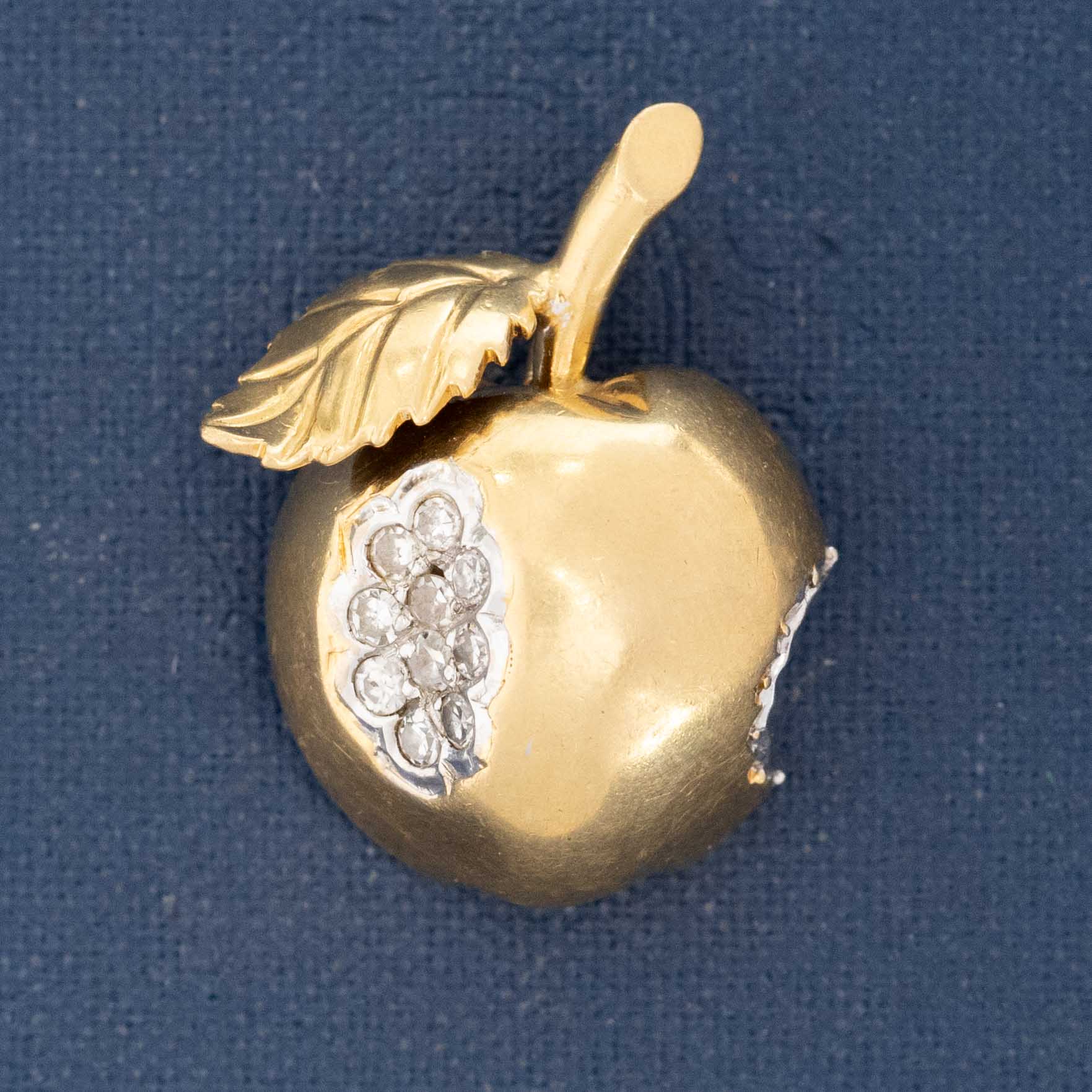 Vintage Diamond Apple Pendant, by Piaget