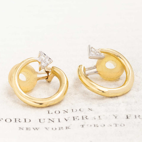Vintage Diamond Arrow Motif Earrings by Aldo Cipullo