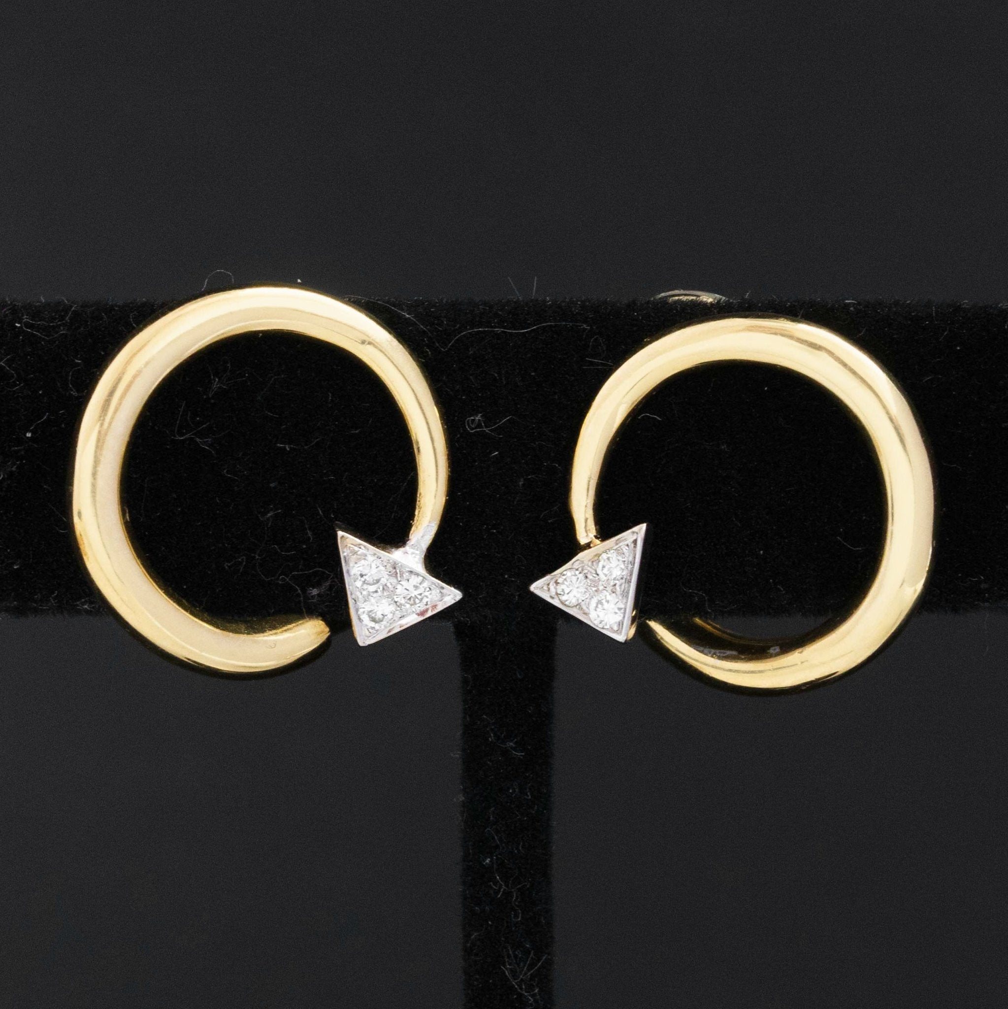 Vintage Diamond Arrow Motif Earrings by Aldo Cipullo