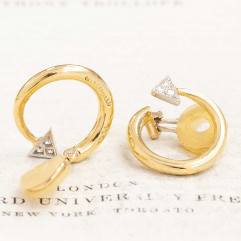 Vintage Diamond Arrow Motif Earrings by Aldo Cipullo