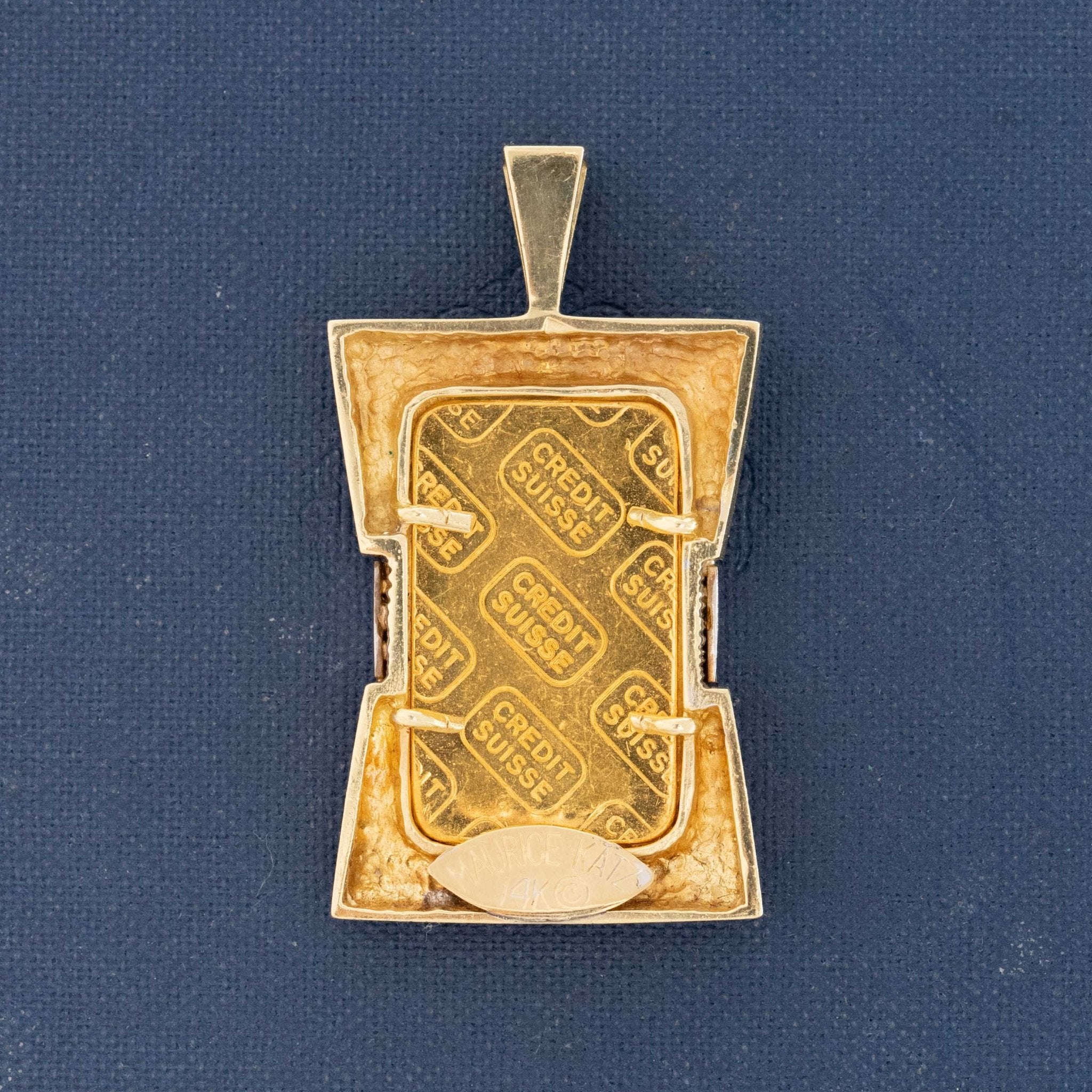 Vintage Diamond Assay Bar Pendant