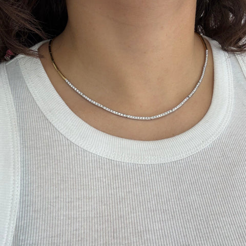 1.50ctw Vintage Round Cut Diamond Bar Link Necklace