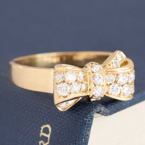 Vintage Diamond Bow Motif Ring by Van Cleef & Arpels