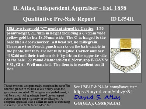 Vintage Diamond "C" Charm, by Cartier