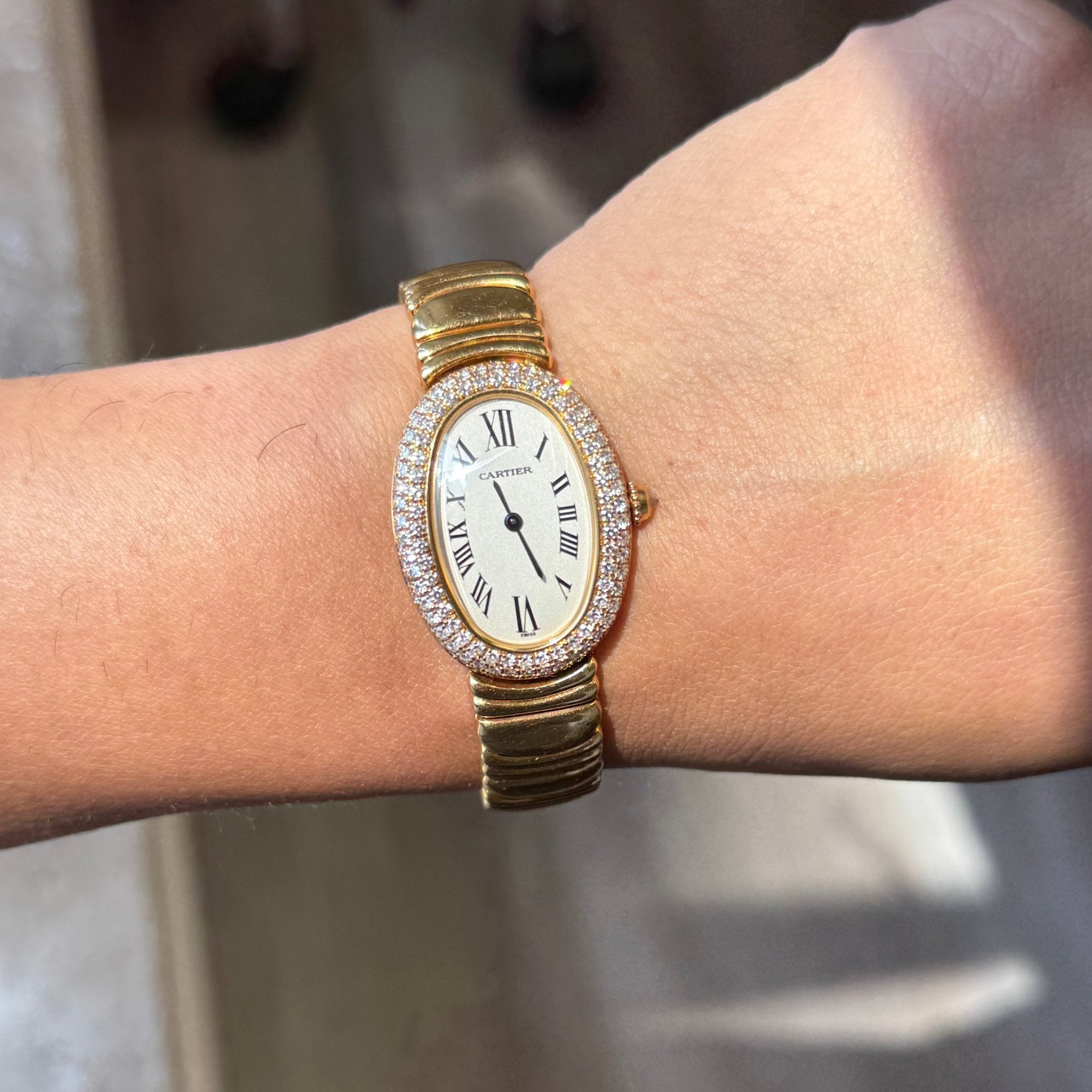 Vintage Diamond Cartier Baignoire Watch