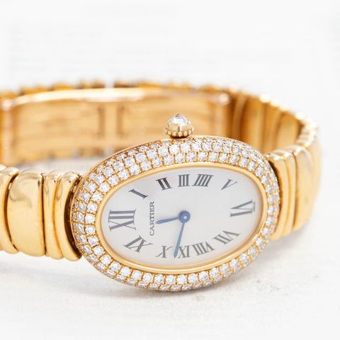 Vintage Diamond Cartier Baignoire Watch