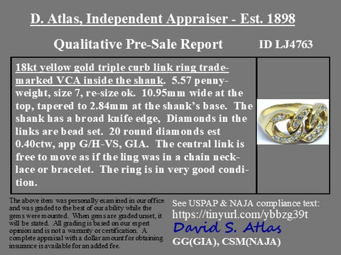 Vintage Diamond Chain Ring by Van Cleef & Arpels