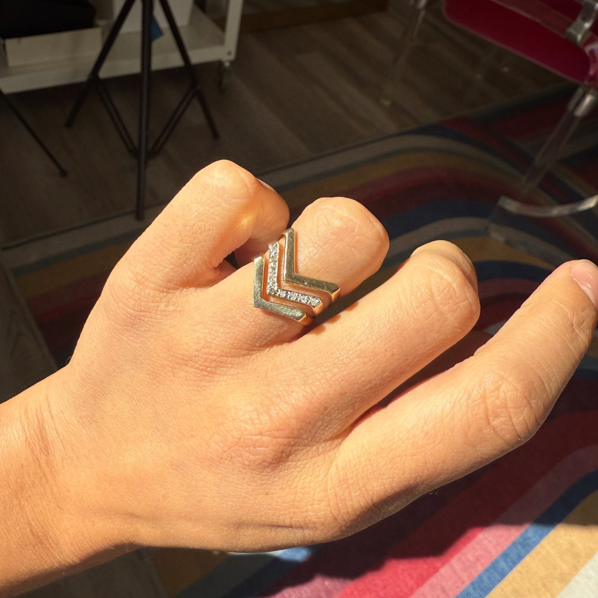 Vintage Diamond Chevron Stacker Bands