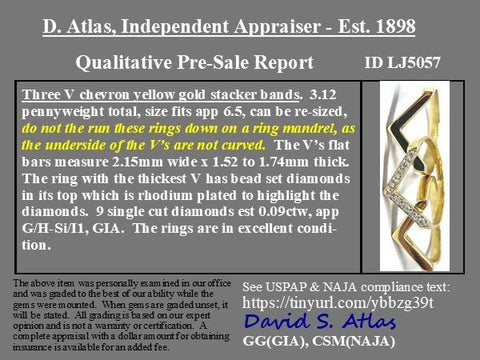 Vintage Diamond Chevron Stacker Bands