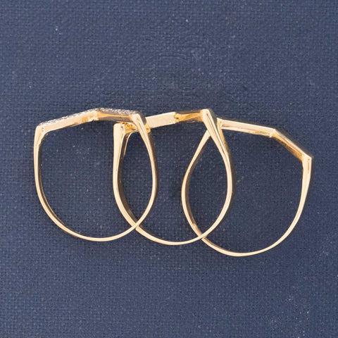 Vintage Diamond Chevron Stacker Bands