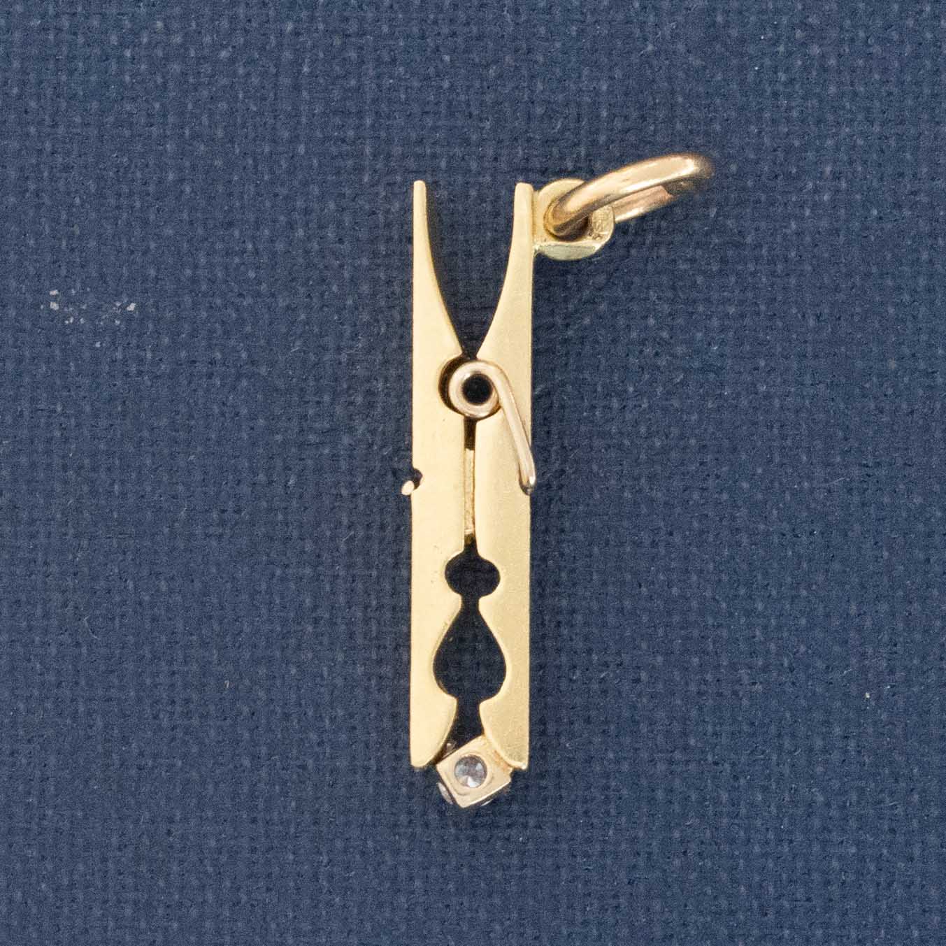 Vintage Diamond Clothespin Charm