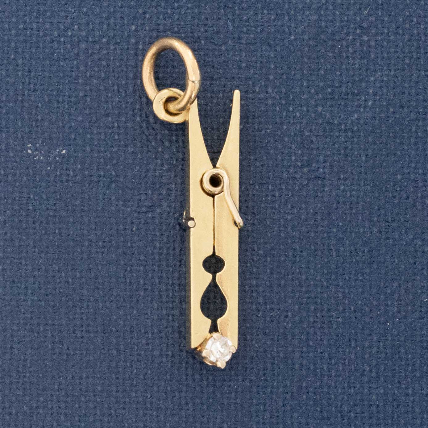 Vintage Diamond Clothespin Charm