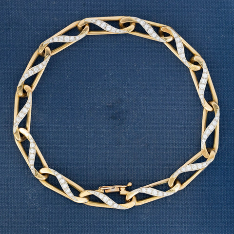 Vintage Bvlgari pave diamond convertible necklace and bracelets in 18kt yellow gold – alternate view 2