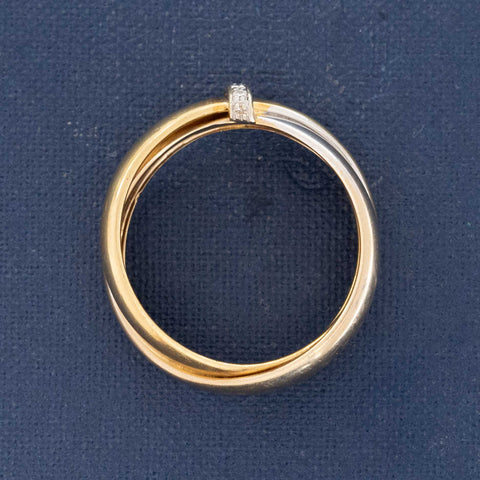 Vintage Diamond Criss-Cross Band, Italian