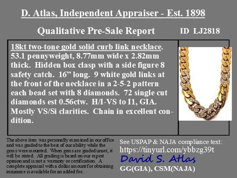 Vintage Diamond Curb Link Chain
