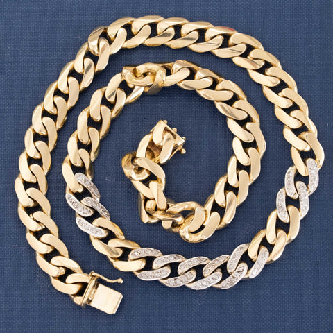 Vintage Diamond Curb Link Chain
