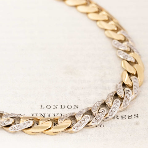 Vintage Diamond Curb Link Chain