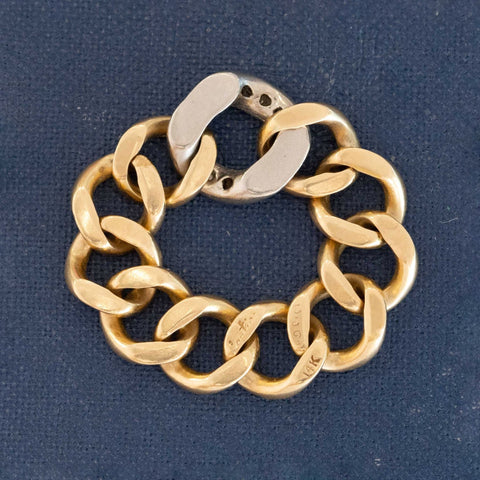 Vintage Diamond Curb Link Chain Ring, by Cartier
