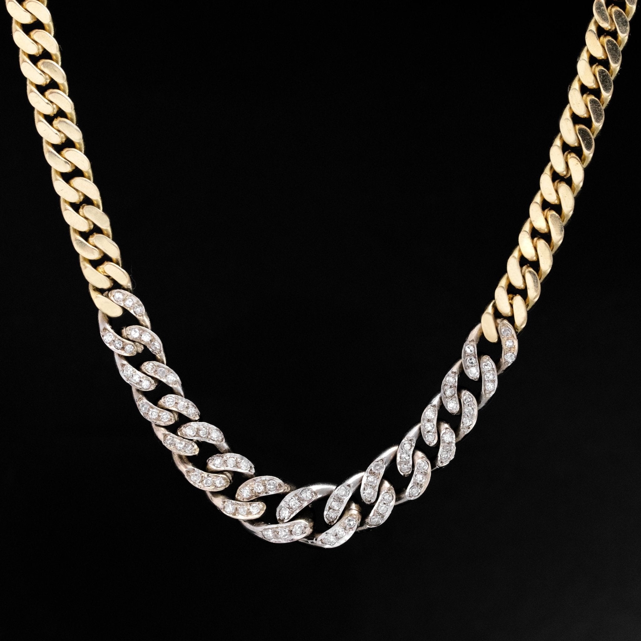 Vintage Diamond Curb Link Necklace