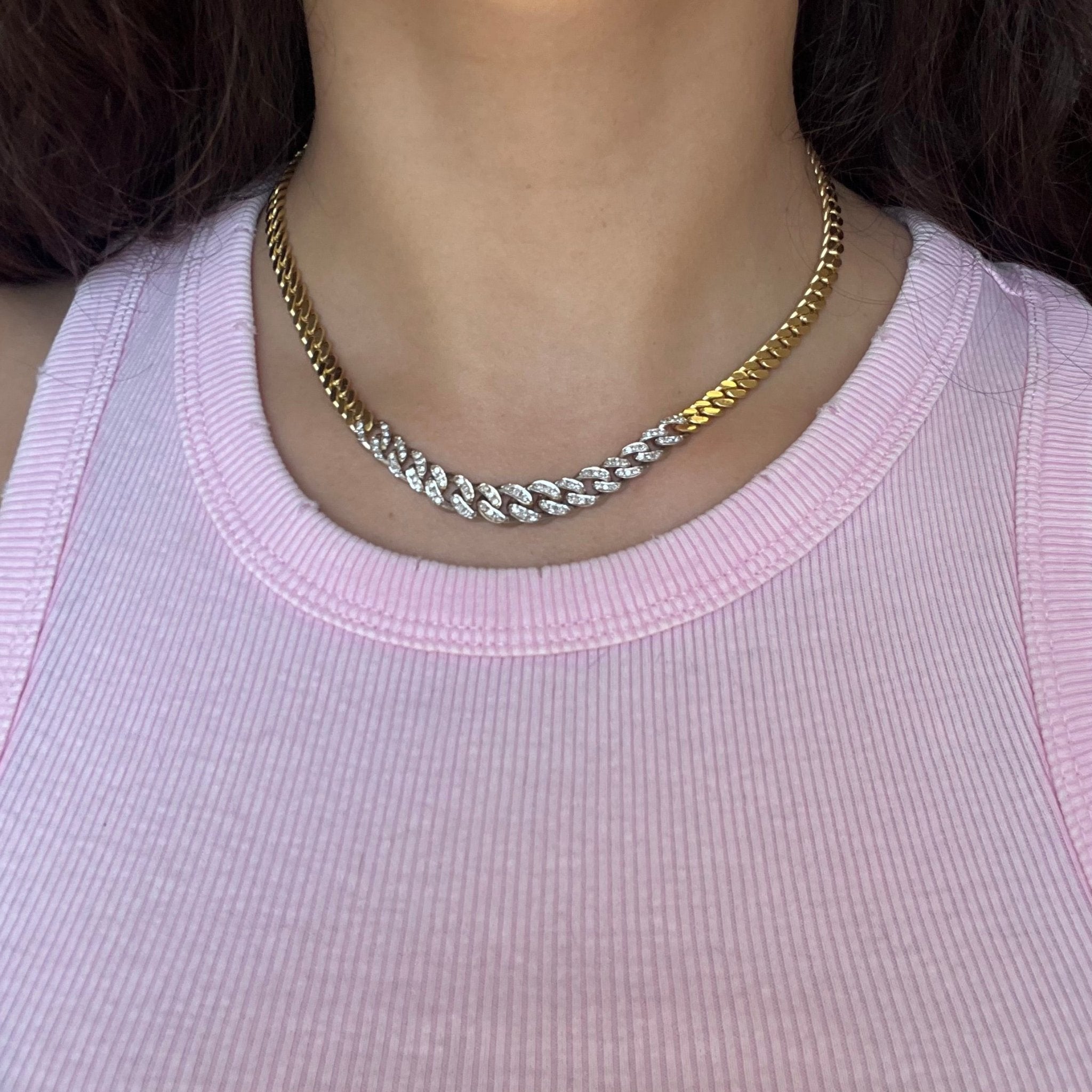 Vintage Diamond Curb Link Necklace