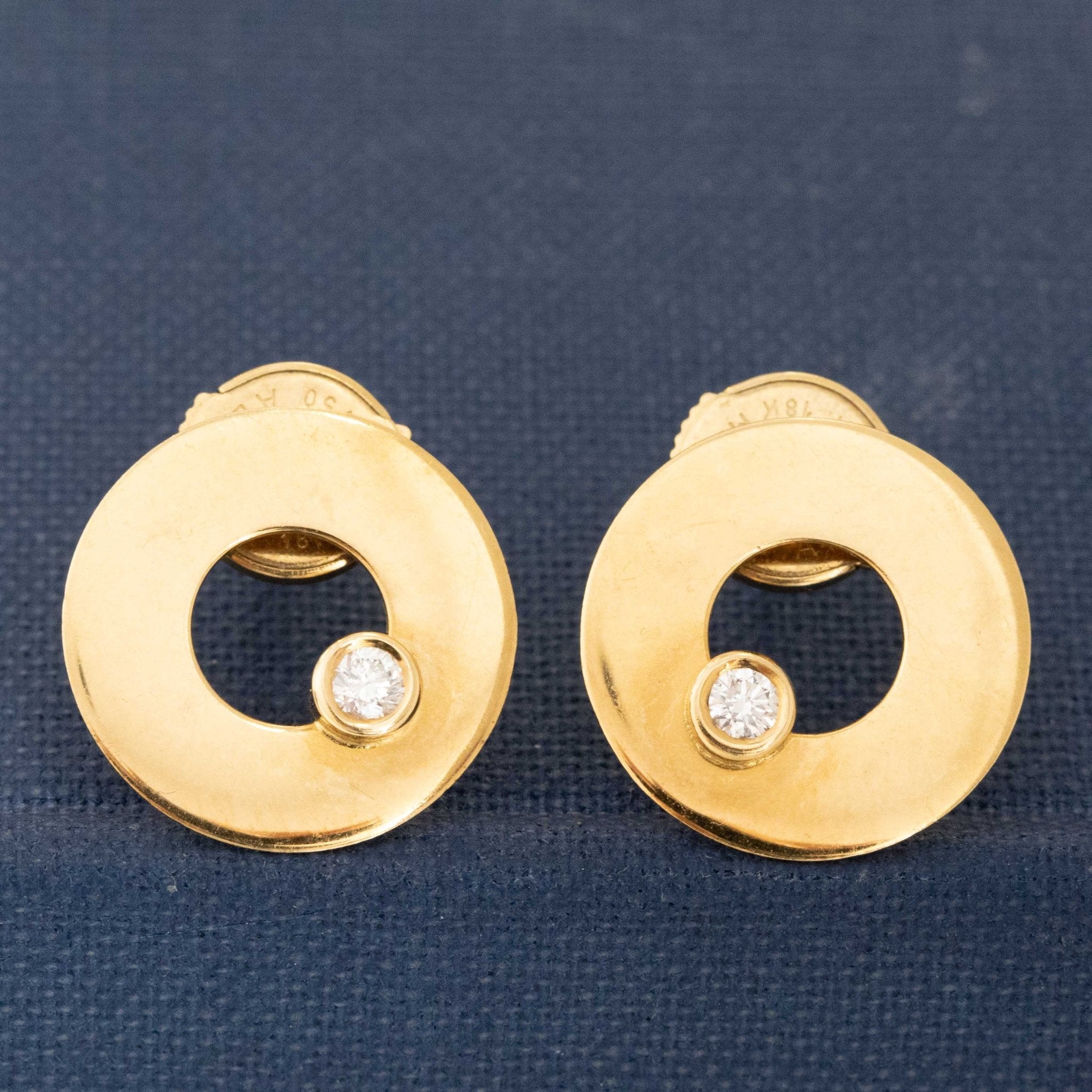 Vintage Diamond Disc Earrings by Dinh Van