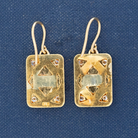 Vintage Diamond Domino Drop Earrings