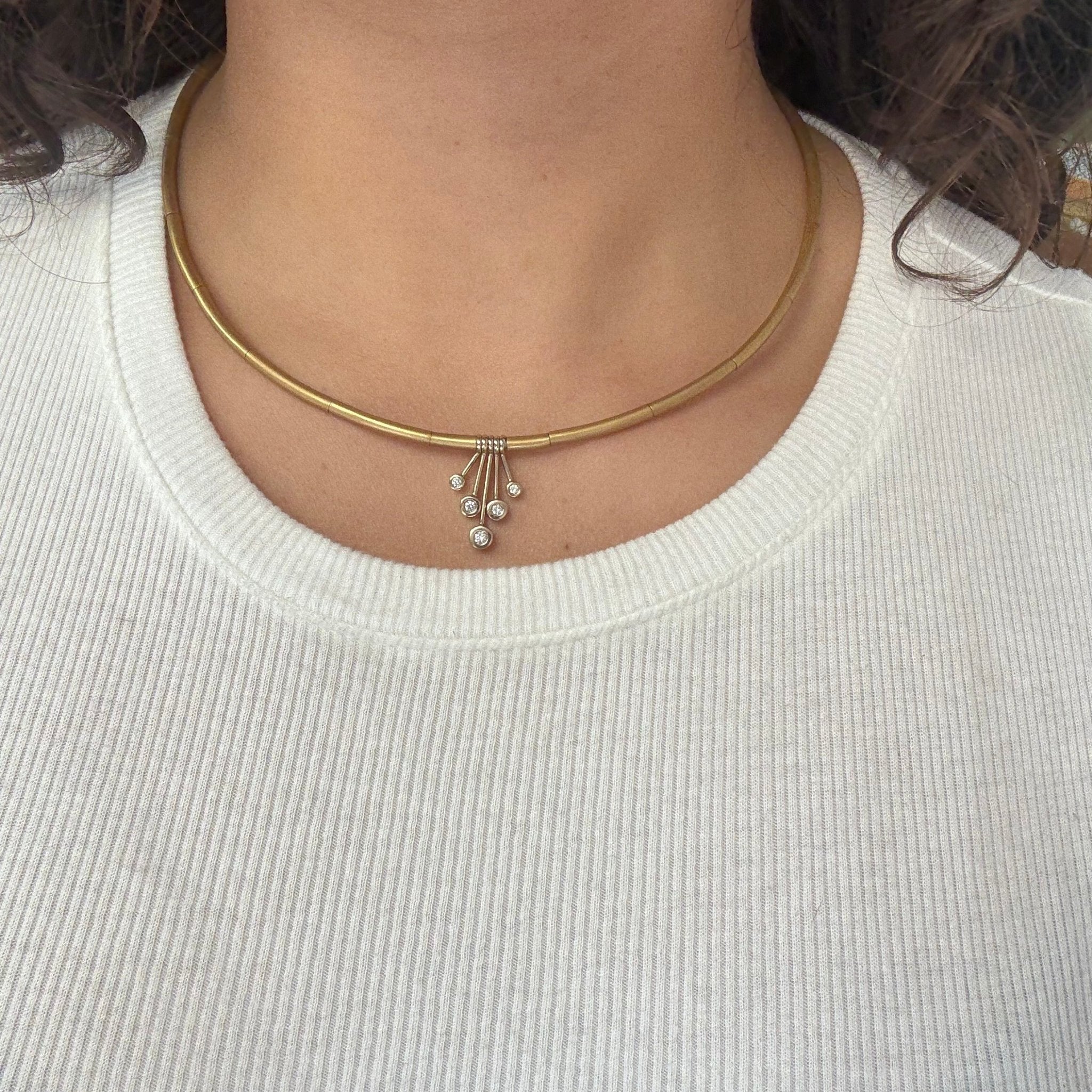 Vintage Diamond Drop Collar, Italian