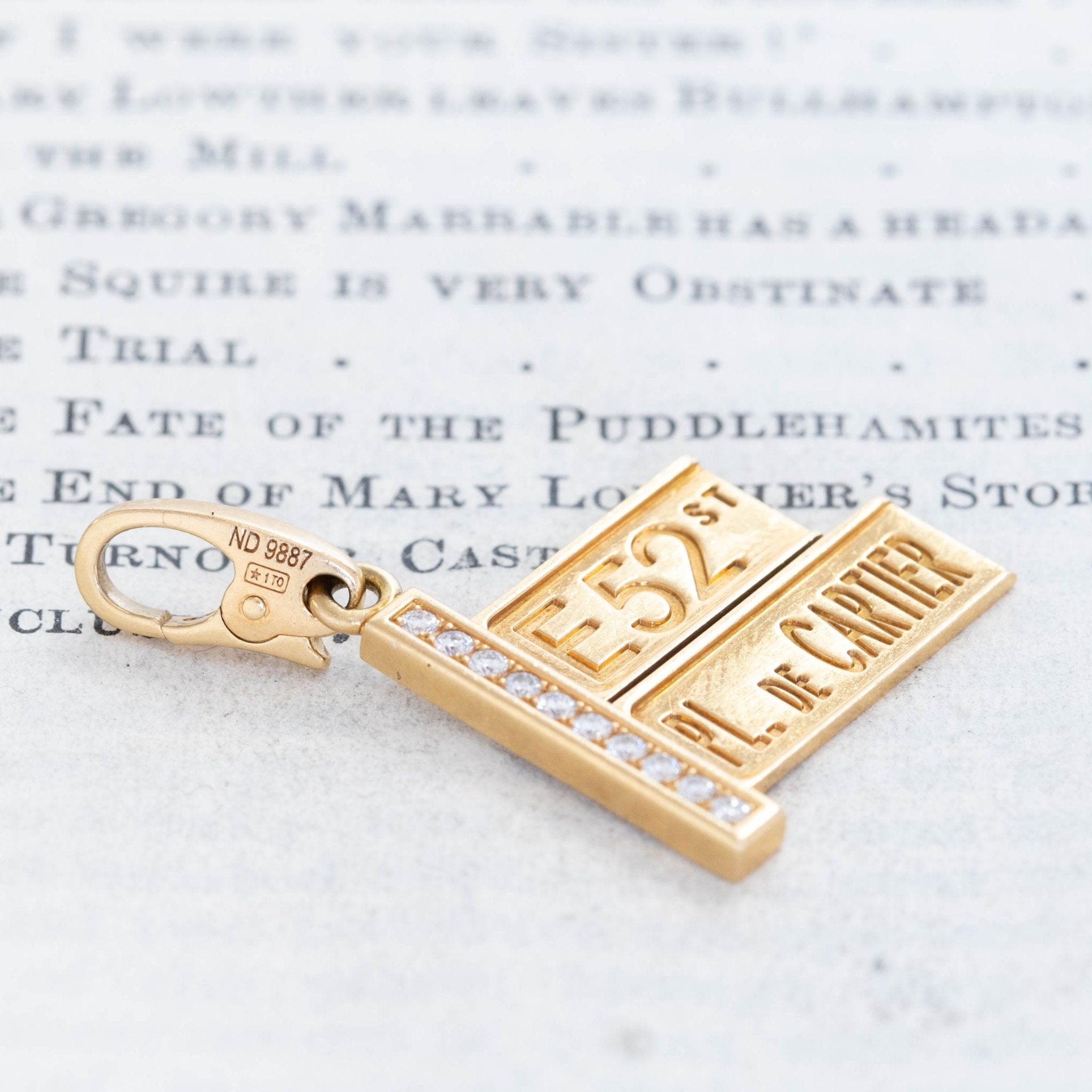 Vintage Diamond "E 52th PL de Cartier Street" Charm, by Cartier