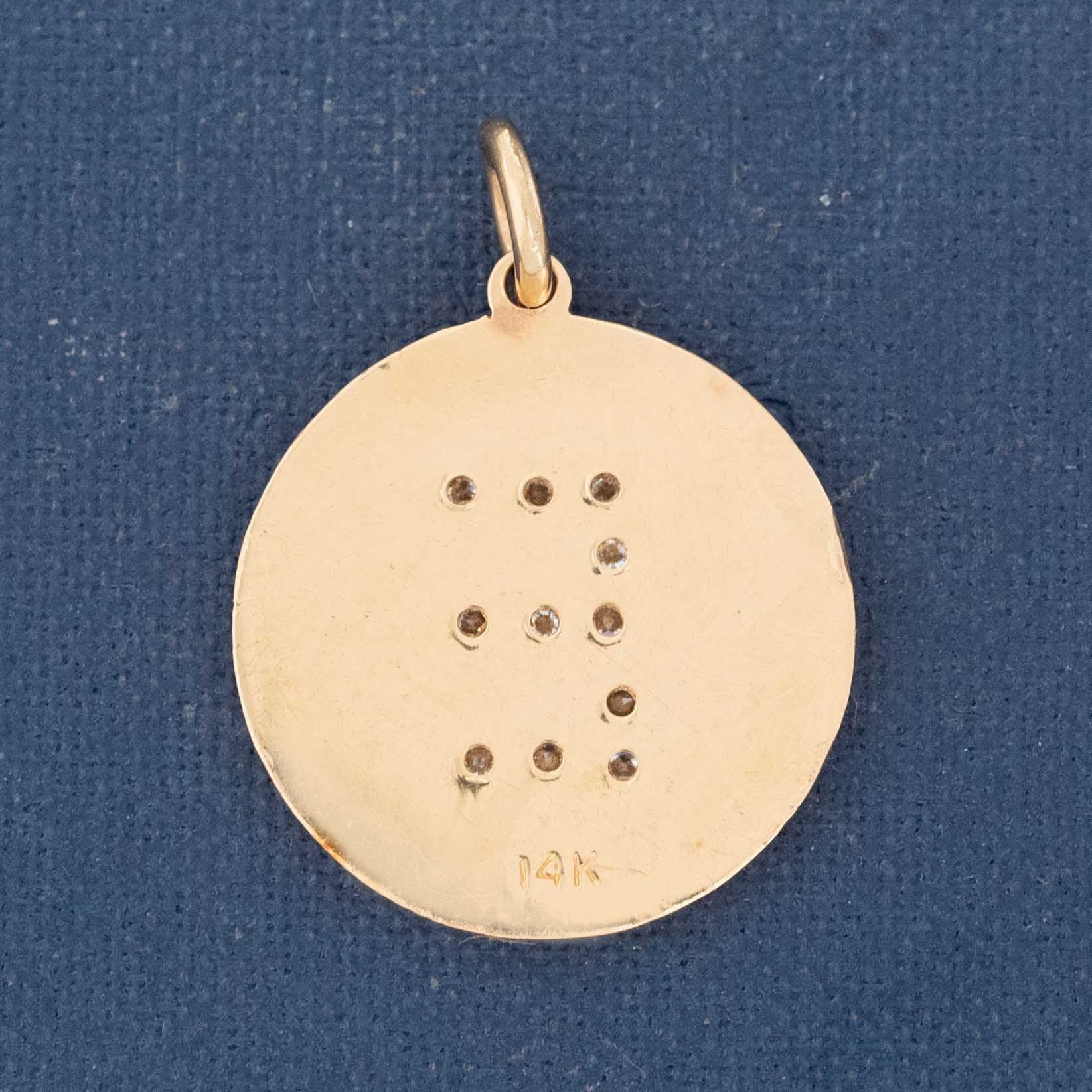 Vintage Diamond "E" Letter Pendant