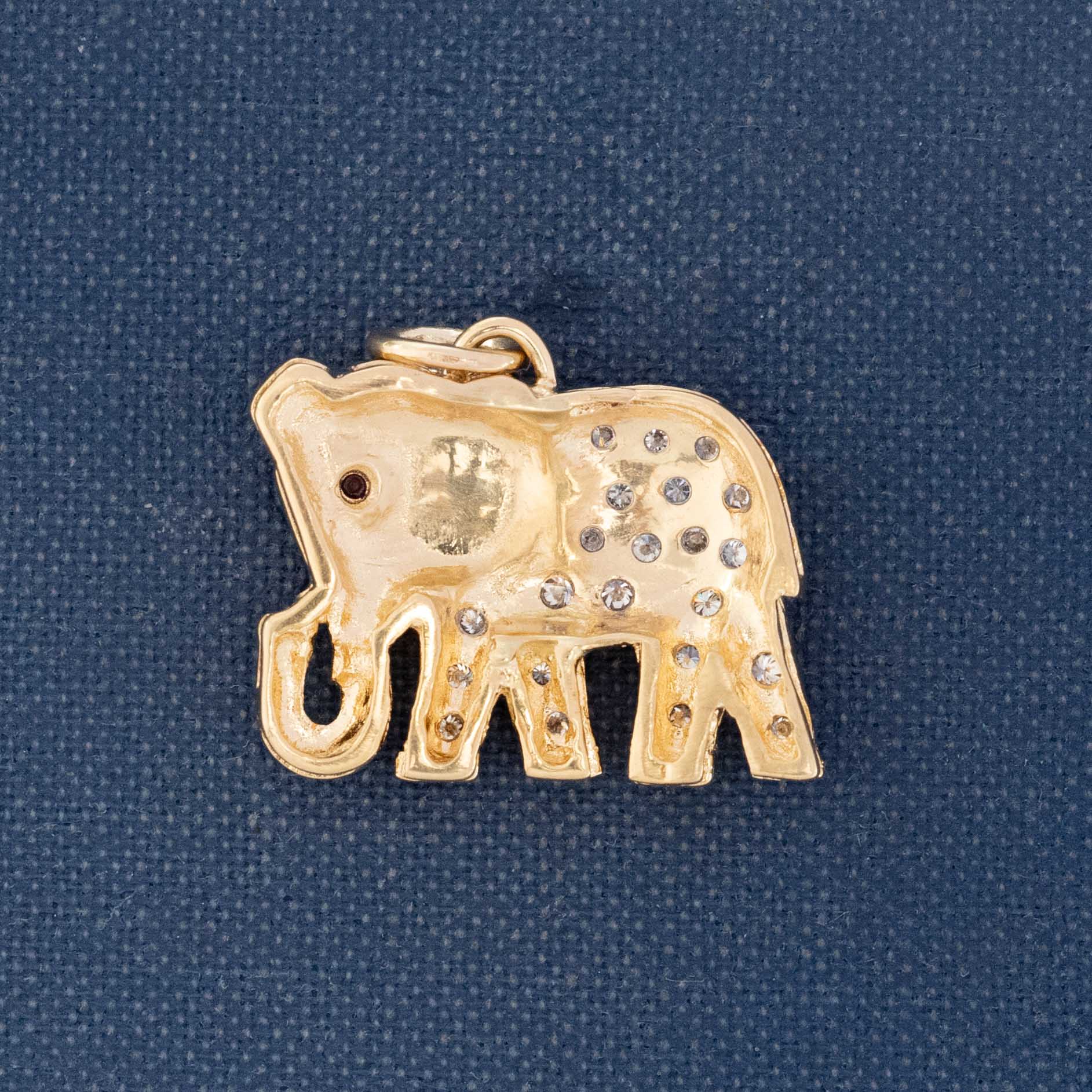 Vintage Diamond Elephant Pendant