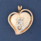 Vintage Diamond F Letter Heart Pendant