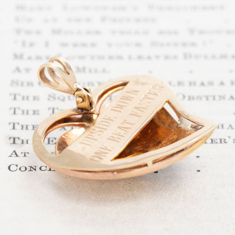 Vintage Diamond F Letter Heart Pendant