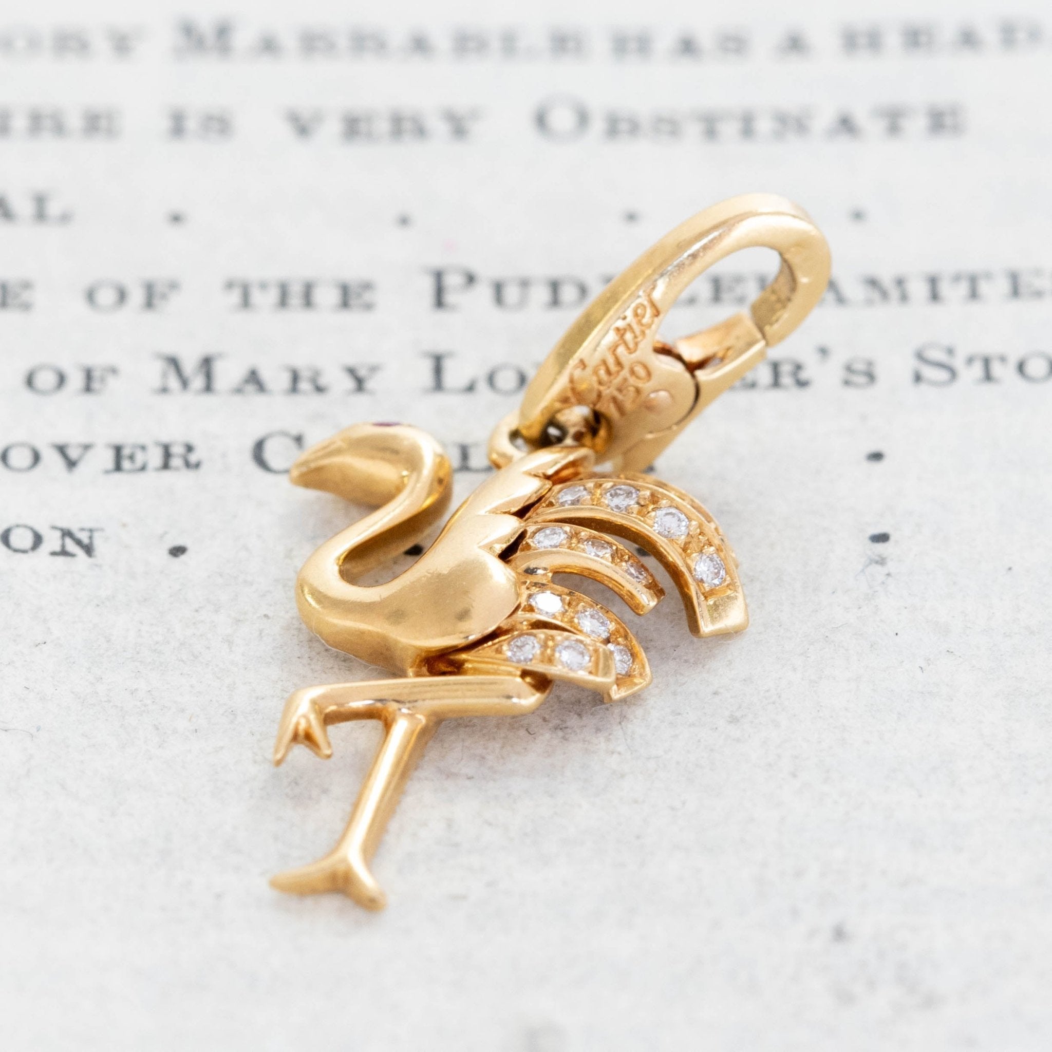Vintage Diamond Flamingo Charm, by Cartier France