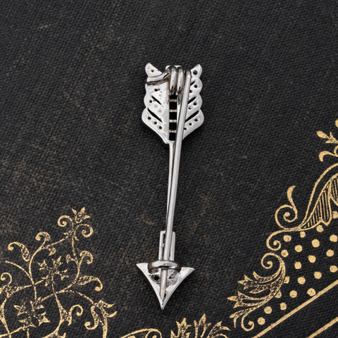 Vintage Diamond & Glass Arrow Brooch