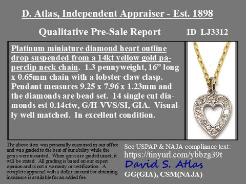 Vintage Diamond Heart Charm/Pendant