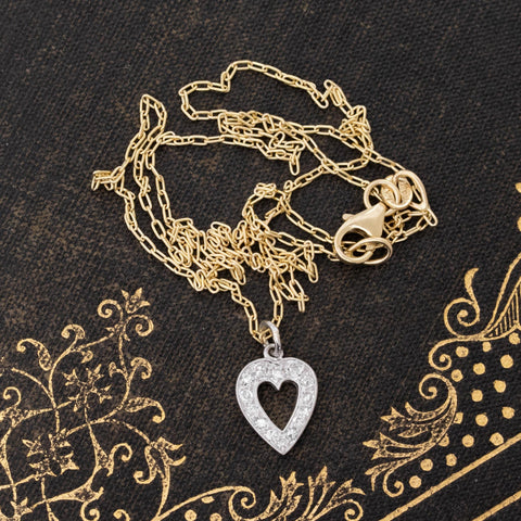 Vintage Diamond Heart Charm/Pendant