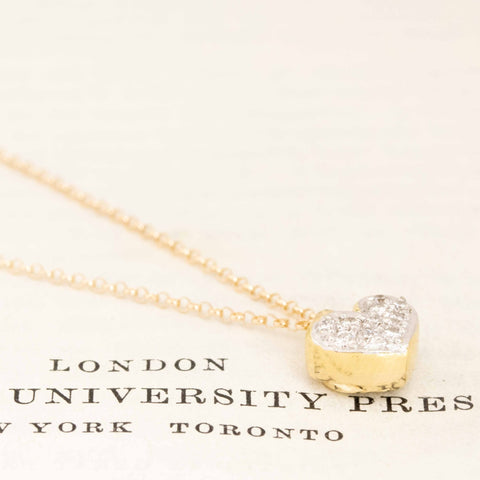 Vintage Diamond Heart Cluster Necklace