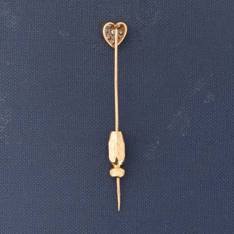 Vintage Diamond Heart Cluster Stick Pin