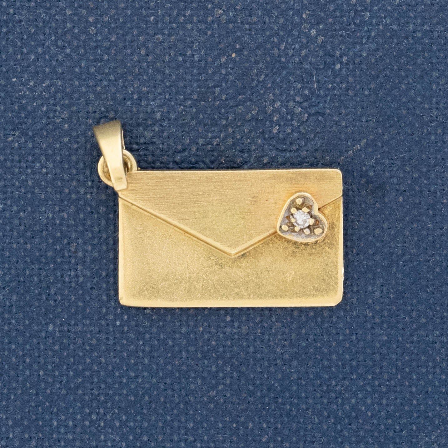 Vintage Diamond Heart Envelope Charm