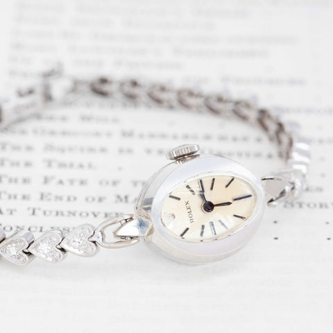Vintage Diamond Heart Link Watch, by Rolex